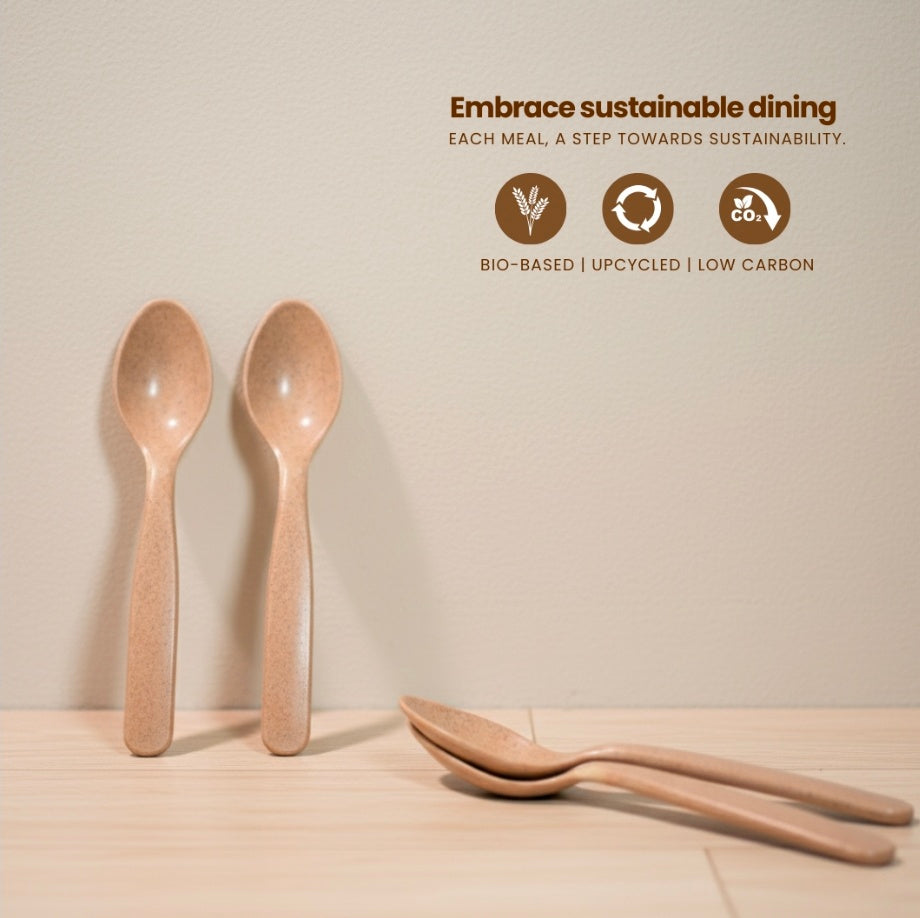Eco-Friendly Wooden Spoons – Rice Husk & Bamboo Fiber (Pack Of 5)