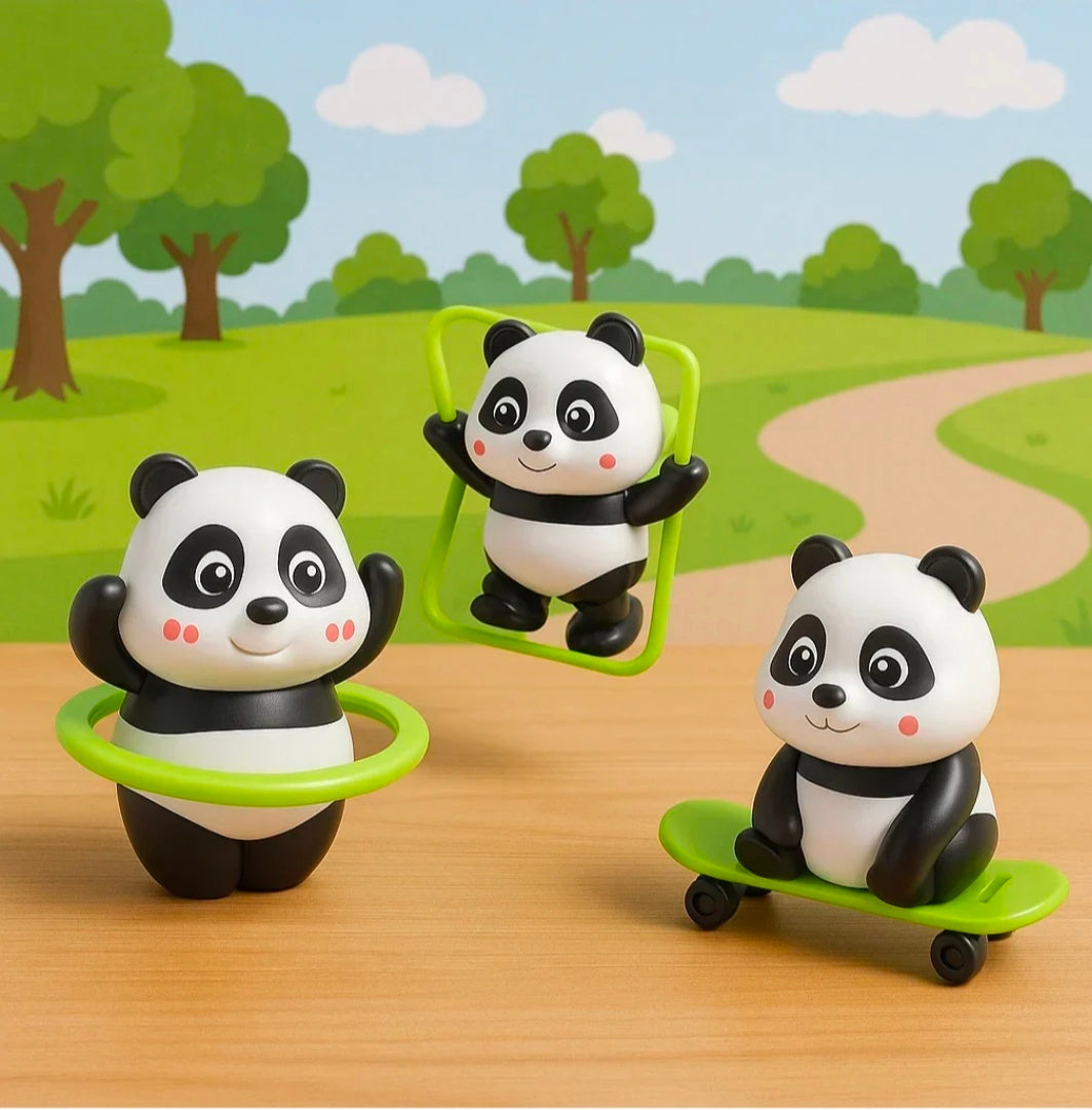3-in-1 Panda Wind-Up Toy Set