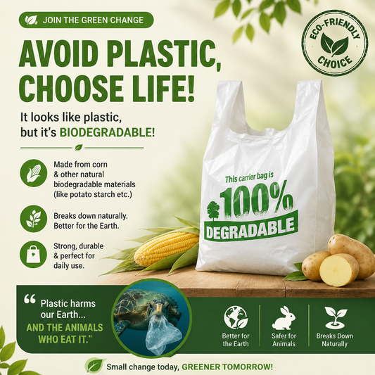 Biodegradable Eco-friendly Bag 1Kg | Not A Plastic Bag