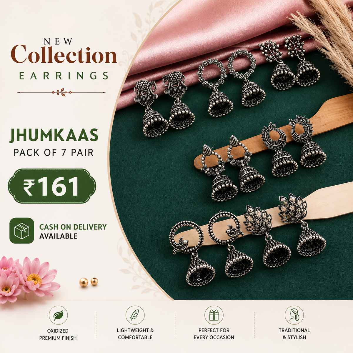 Traditional Jhumkaas Combo Pack Of 7 Pair