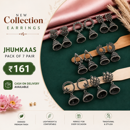 Traditional Jhumkaas Combo Pack Of 7 Pair